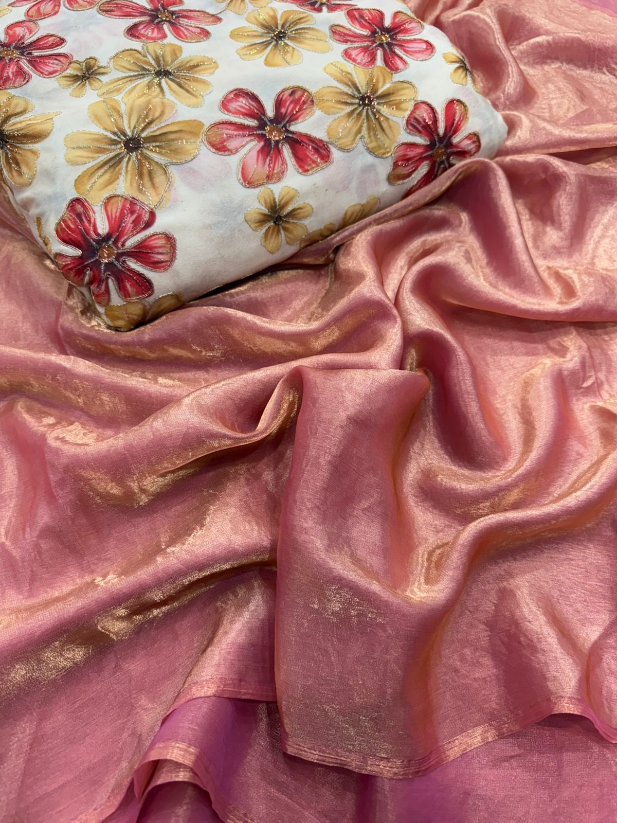 Fendy Satin Dual Shade Saree with Sequin Embroidery