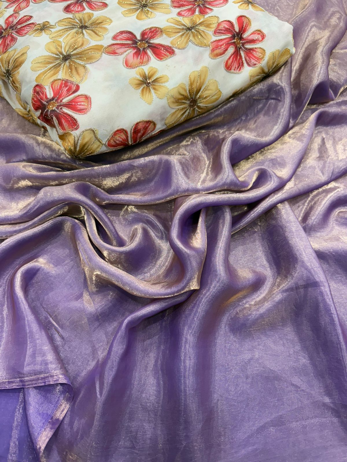 Fendy Satin Dual Shade Saree with Sequin Embroidery