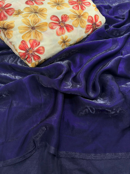 Fendy Satin Dual Shade Saree with Sequin Embroidery
