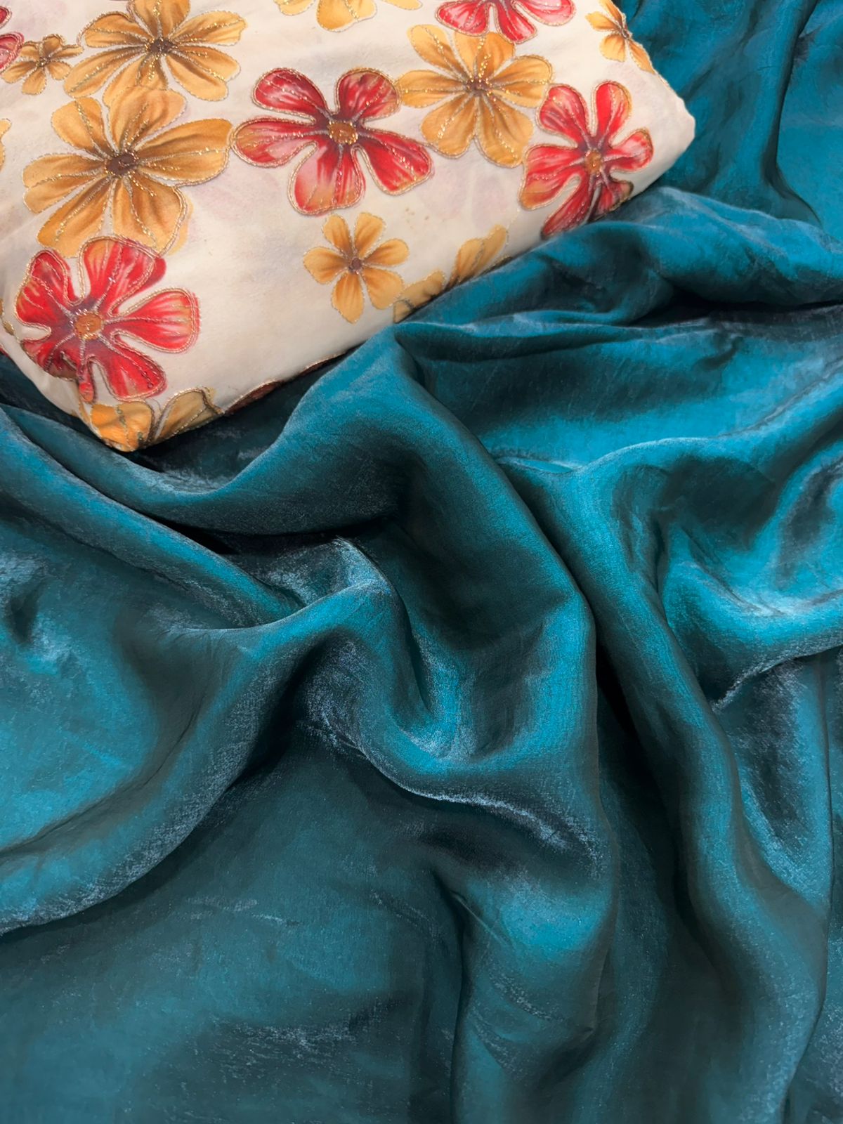 Fendy Satin Dual Shade Saree with Sequin Embroidery