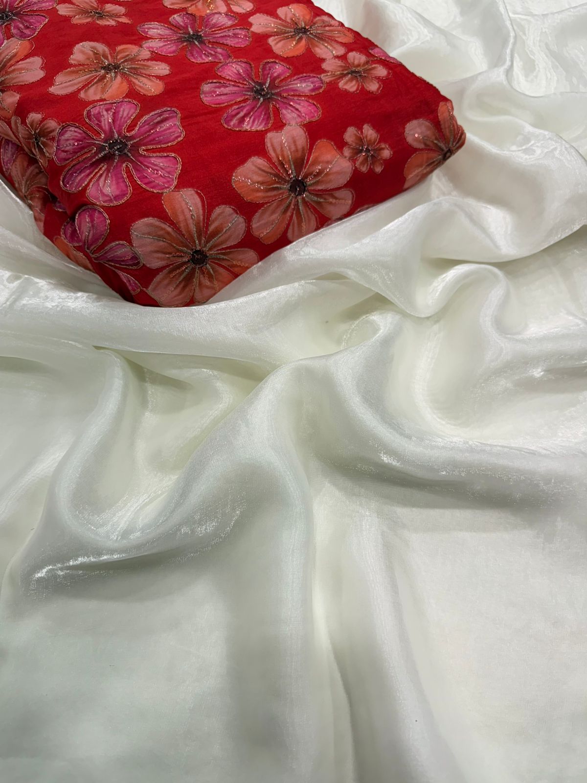 Fendy Satin Dual Shade Saree with Sequin Embroidery