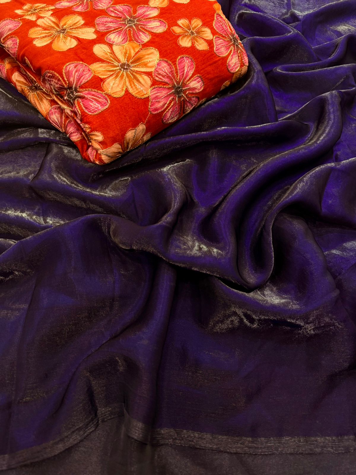 Fendy Satin Dual Shade Saree with Sequin Embroidery
