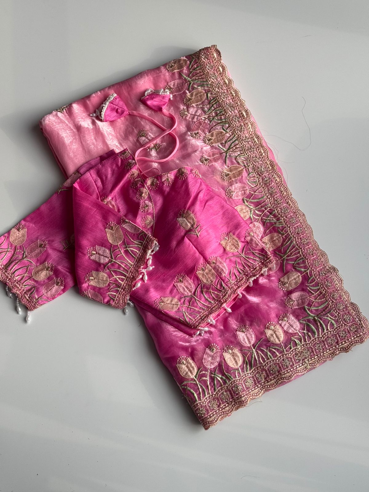 Pure Soft Fendy Padding Saree with Embroidery Work