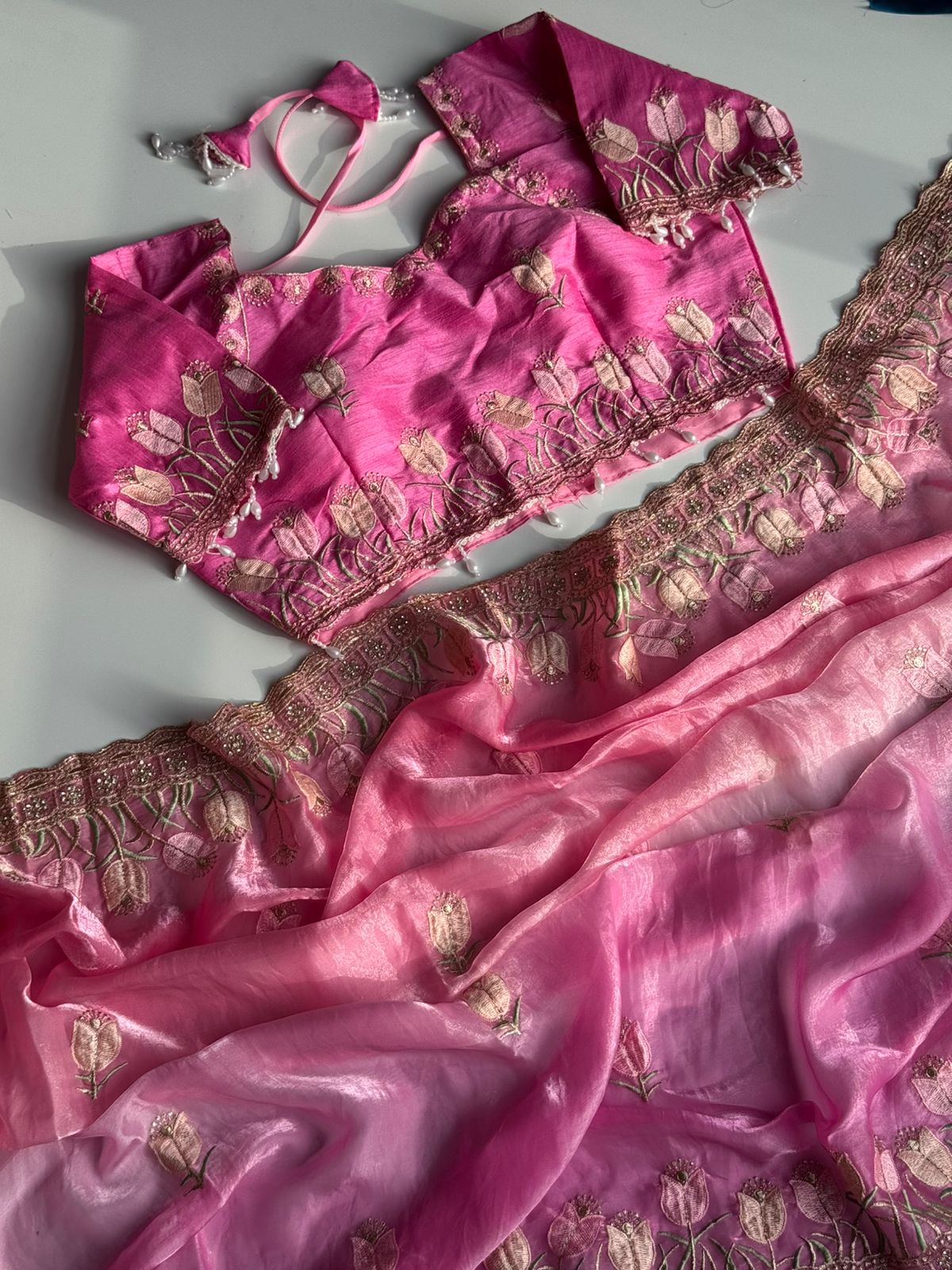 Pure Soft Fendy Padding Saree with Embroidery Work