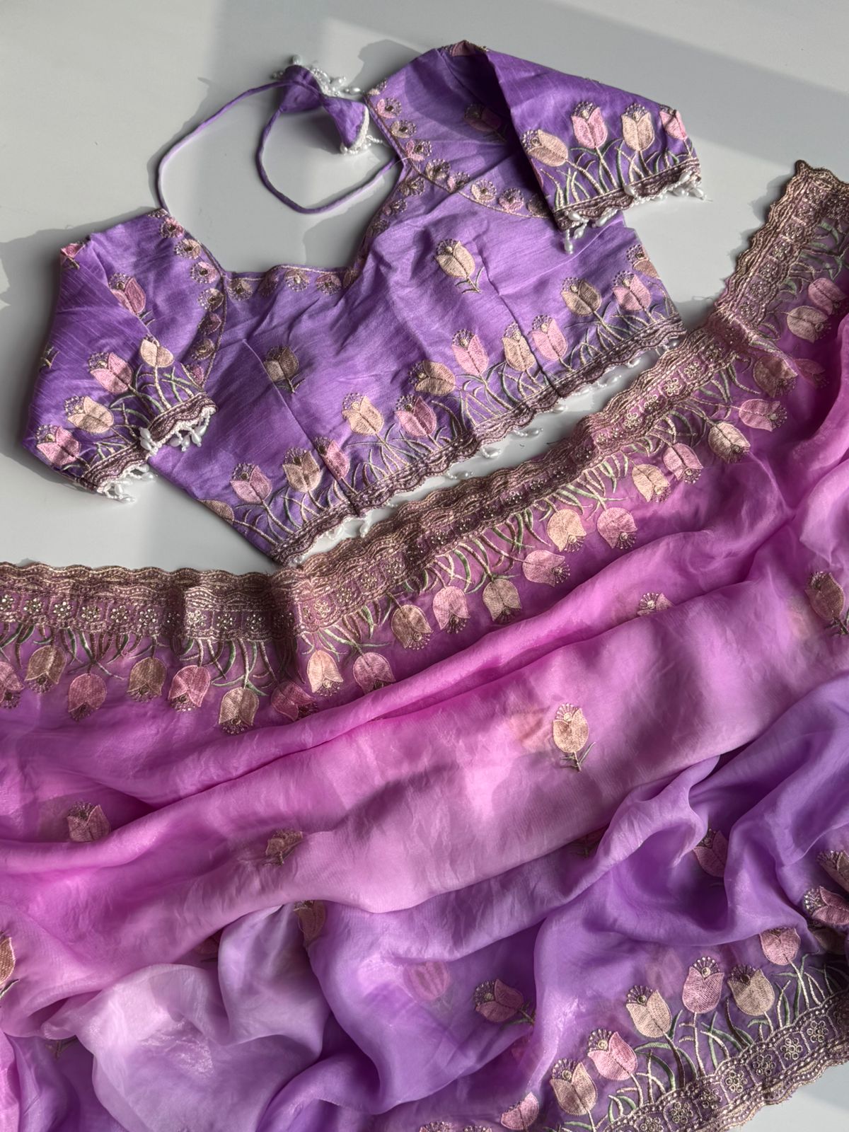 Pure Soft Fendy Padding Saree with Embroidery Work