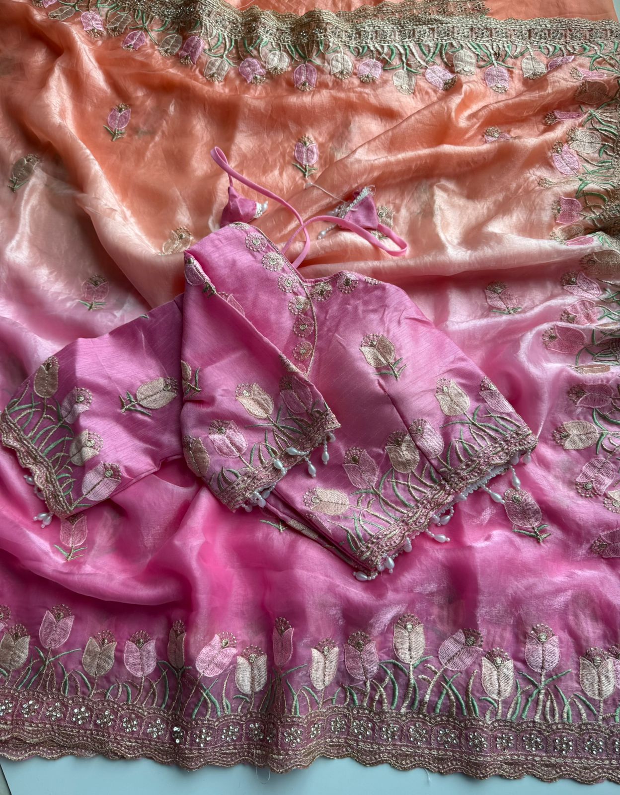 Pure Soft Fendy Padding Saree with Embroidery Work