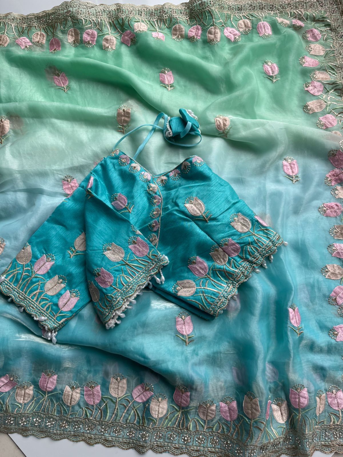 Pure Soft Fendy Padding Saree with Embroidery Work