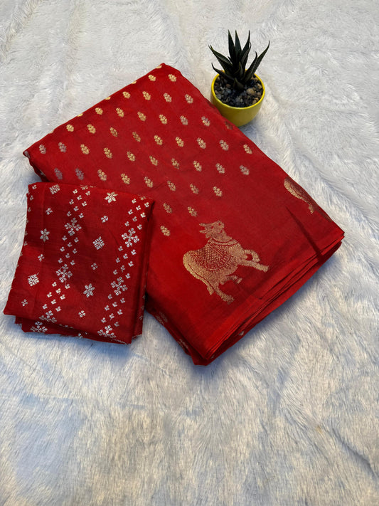 Pure Soft Viscose Dola Crepe Silk Saree
