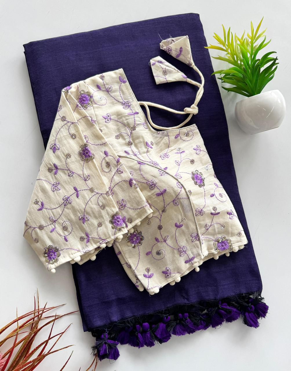 Handloom Khadi Cotton Saree Set