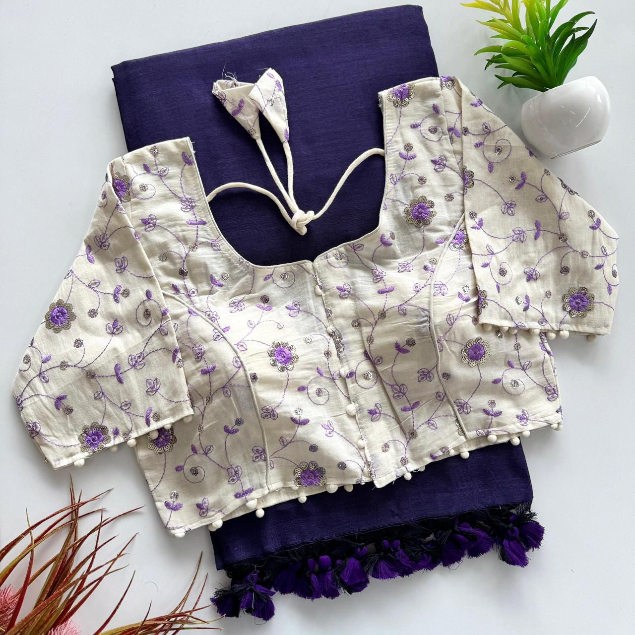 Handloom Khadi Cotton Saree Set