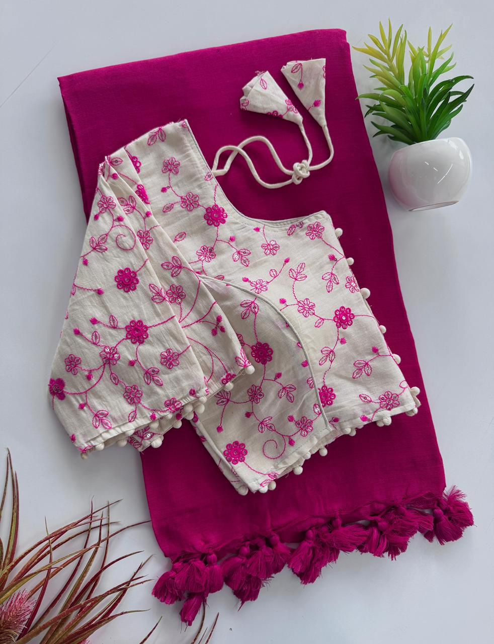 Handloom Khadi Cotton Saree Set