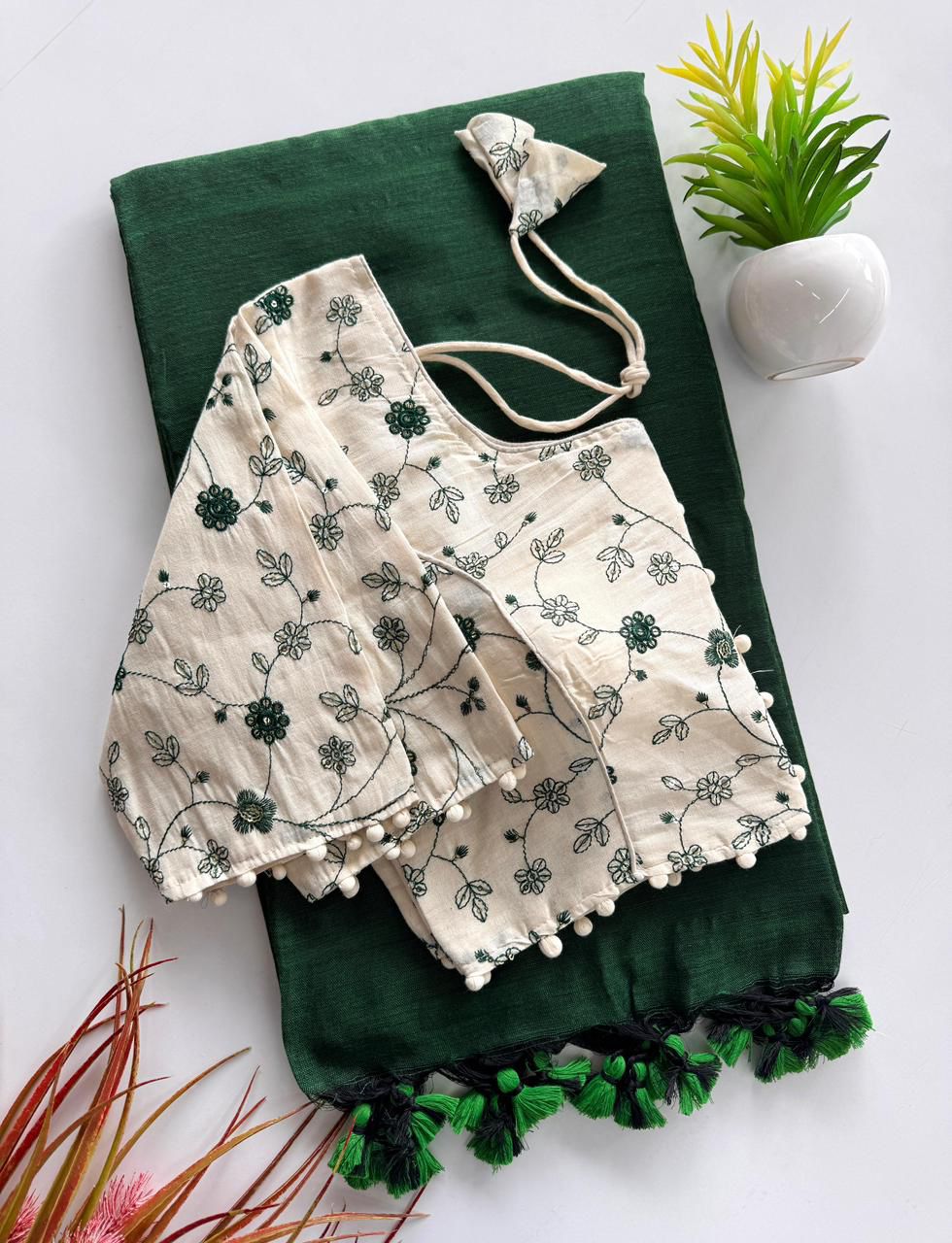 Handloom Khadi Cotton Saree Set