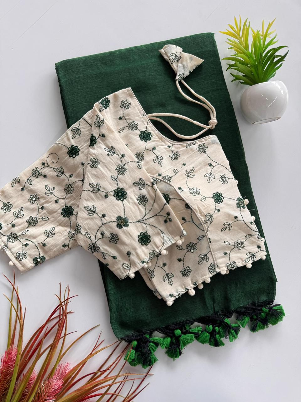 Handloom Khadi Cotton Saree Set