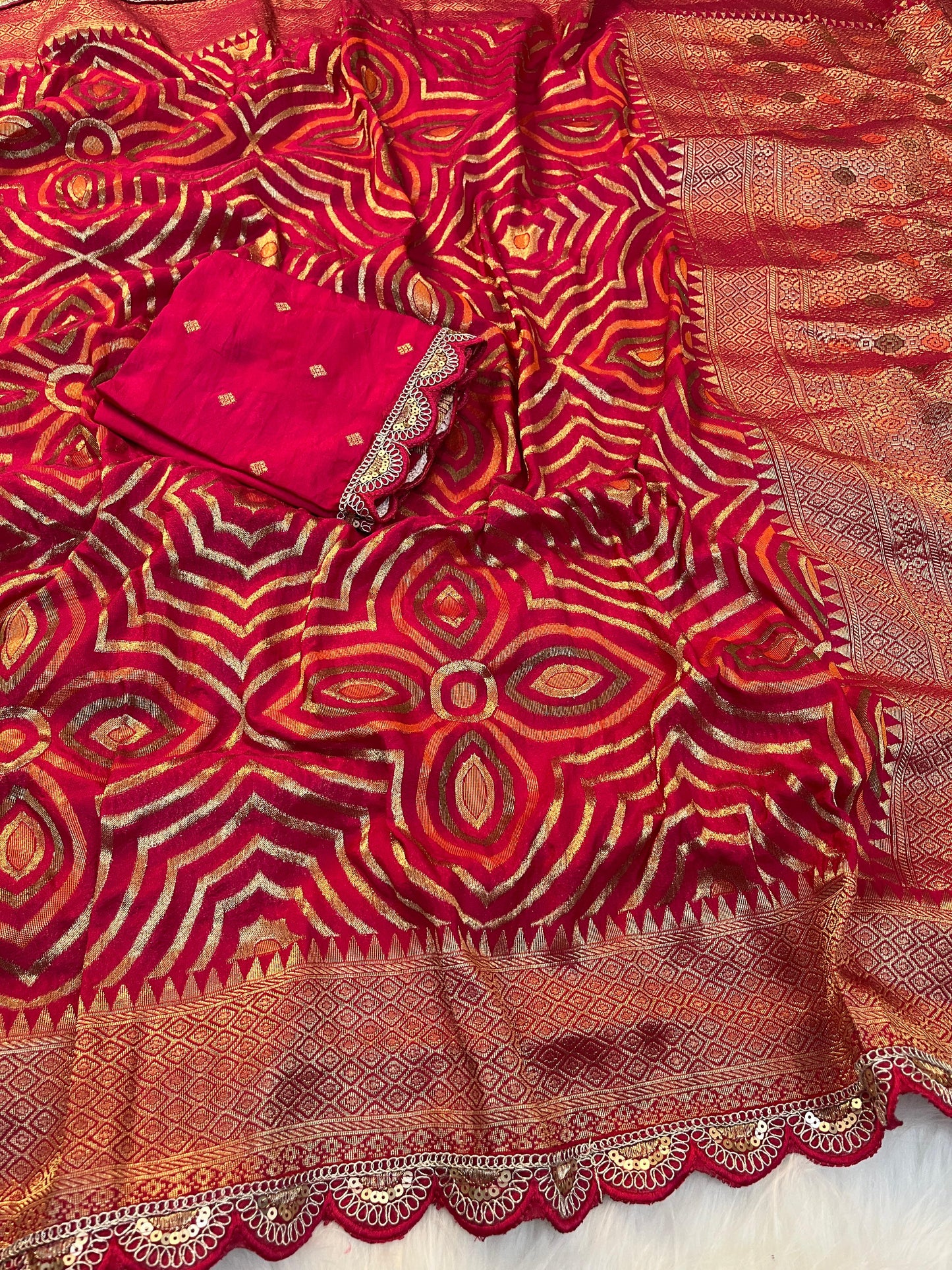 Pure Soft Khadi Georgette Zari Silk Weaving Saree