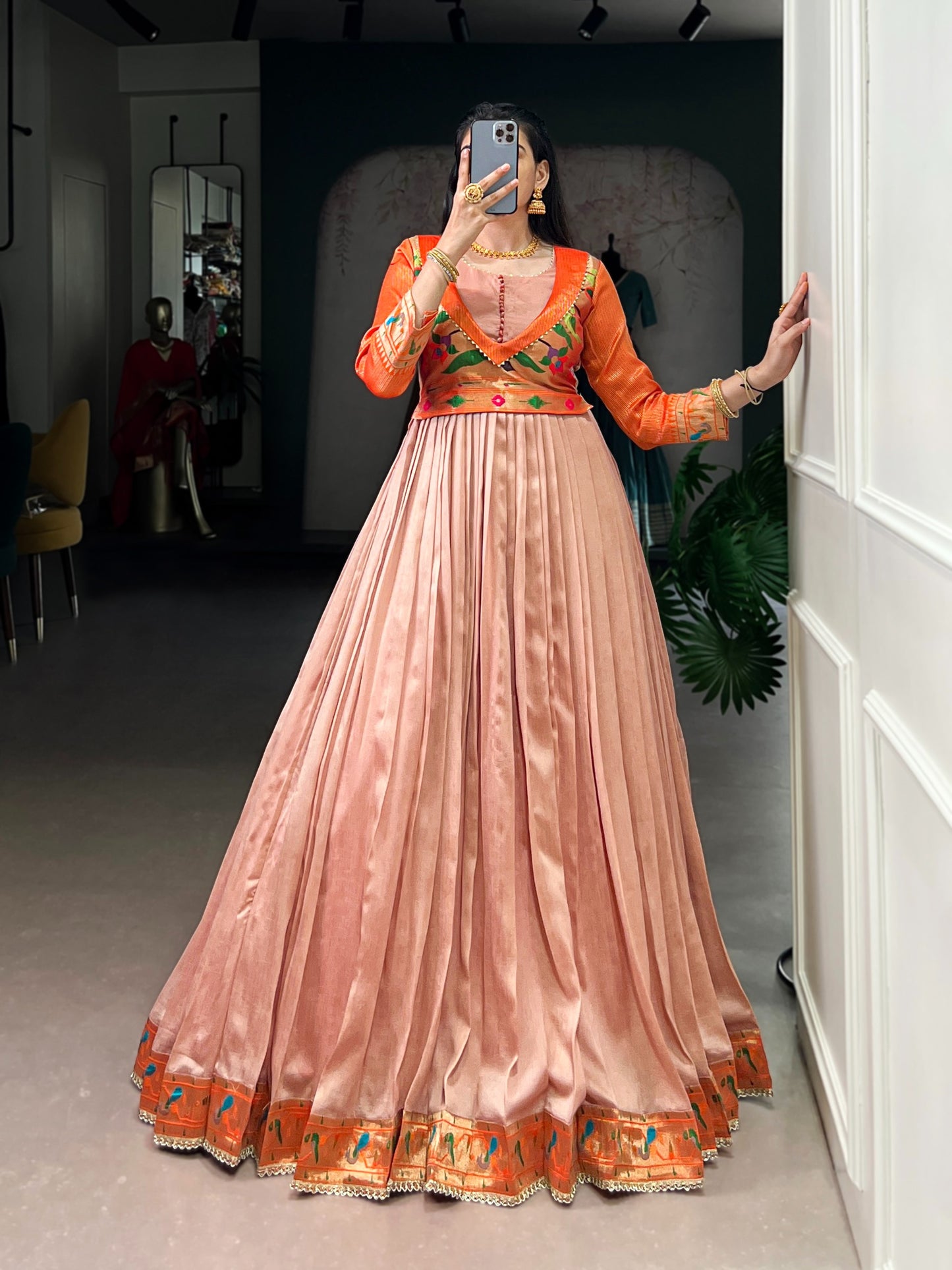 Peach Princess Anarkali