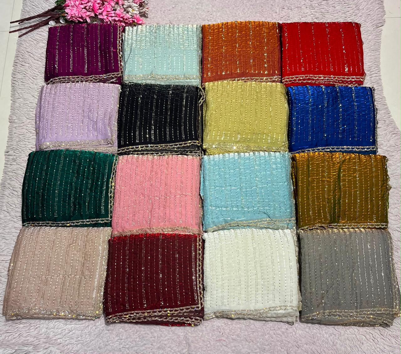 Semi beat work Saree