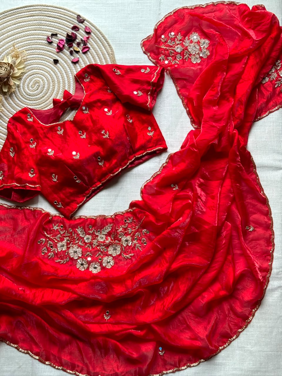 Red Rose Saree