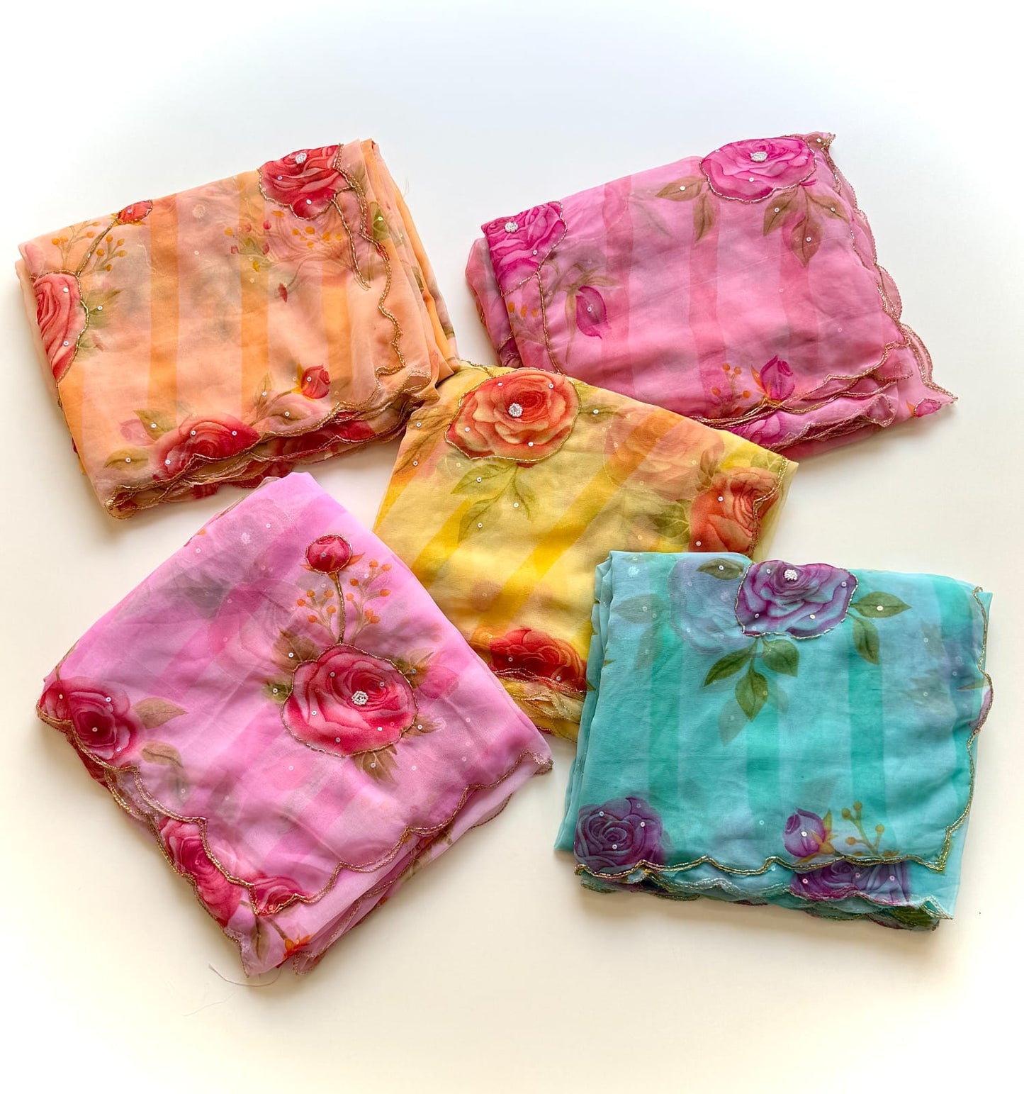 Floral print with Beautiful Saree
