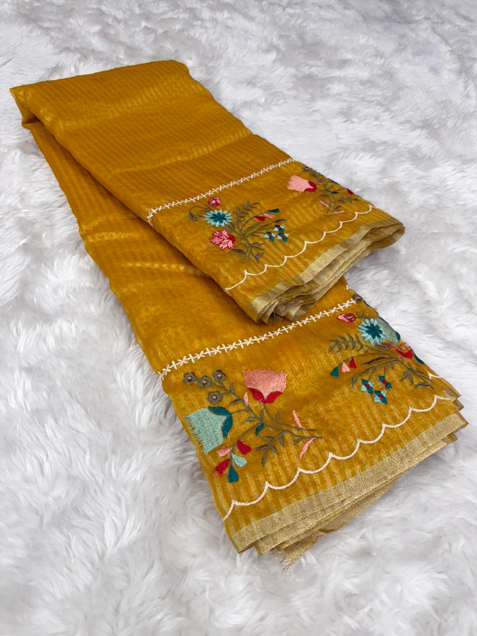 Embroided Border Saree
