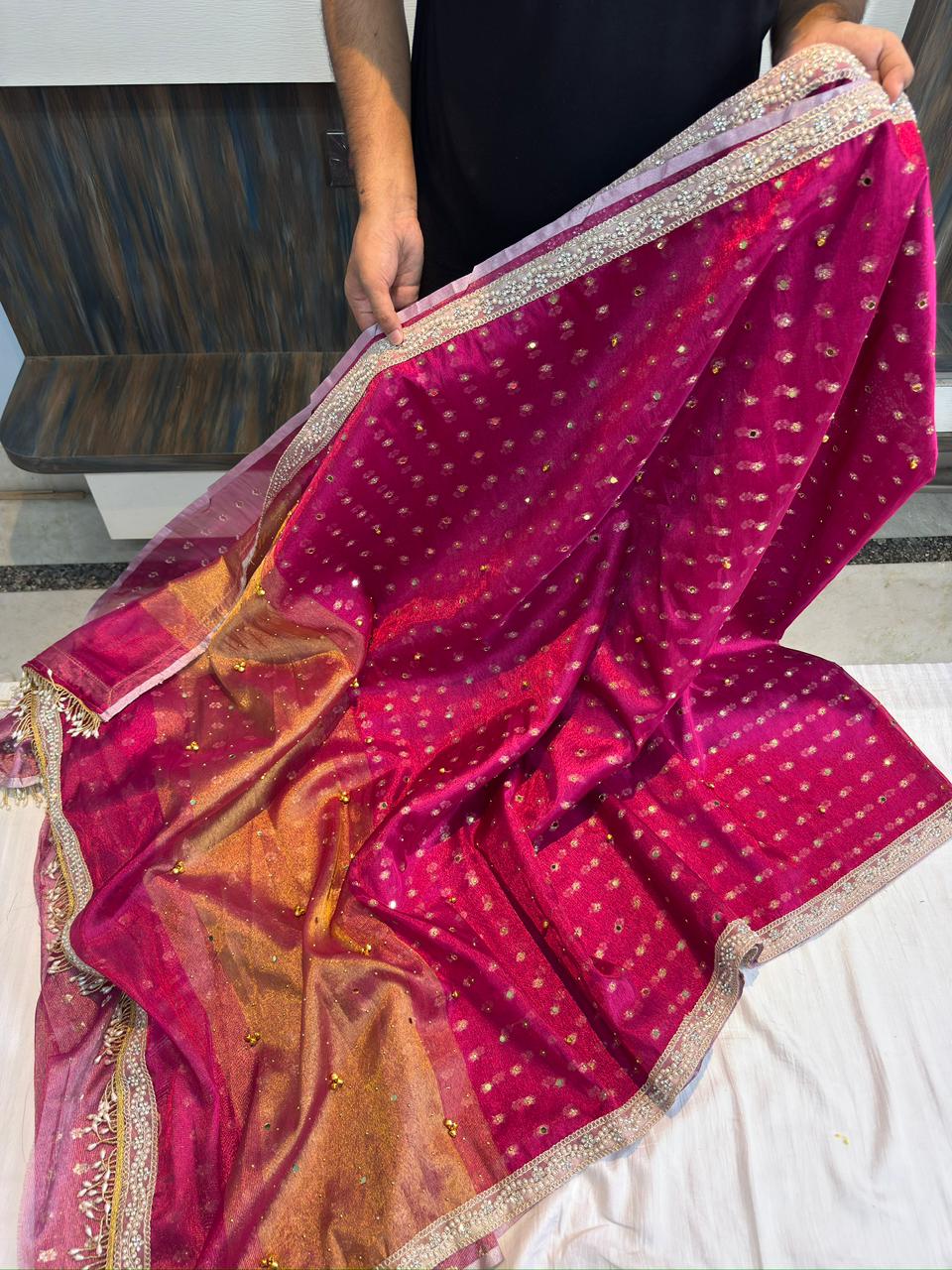 Stone Work Saree