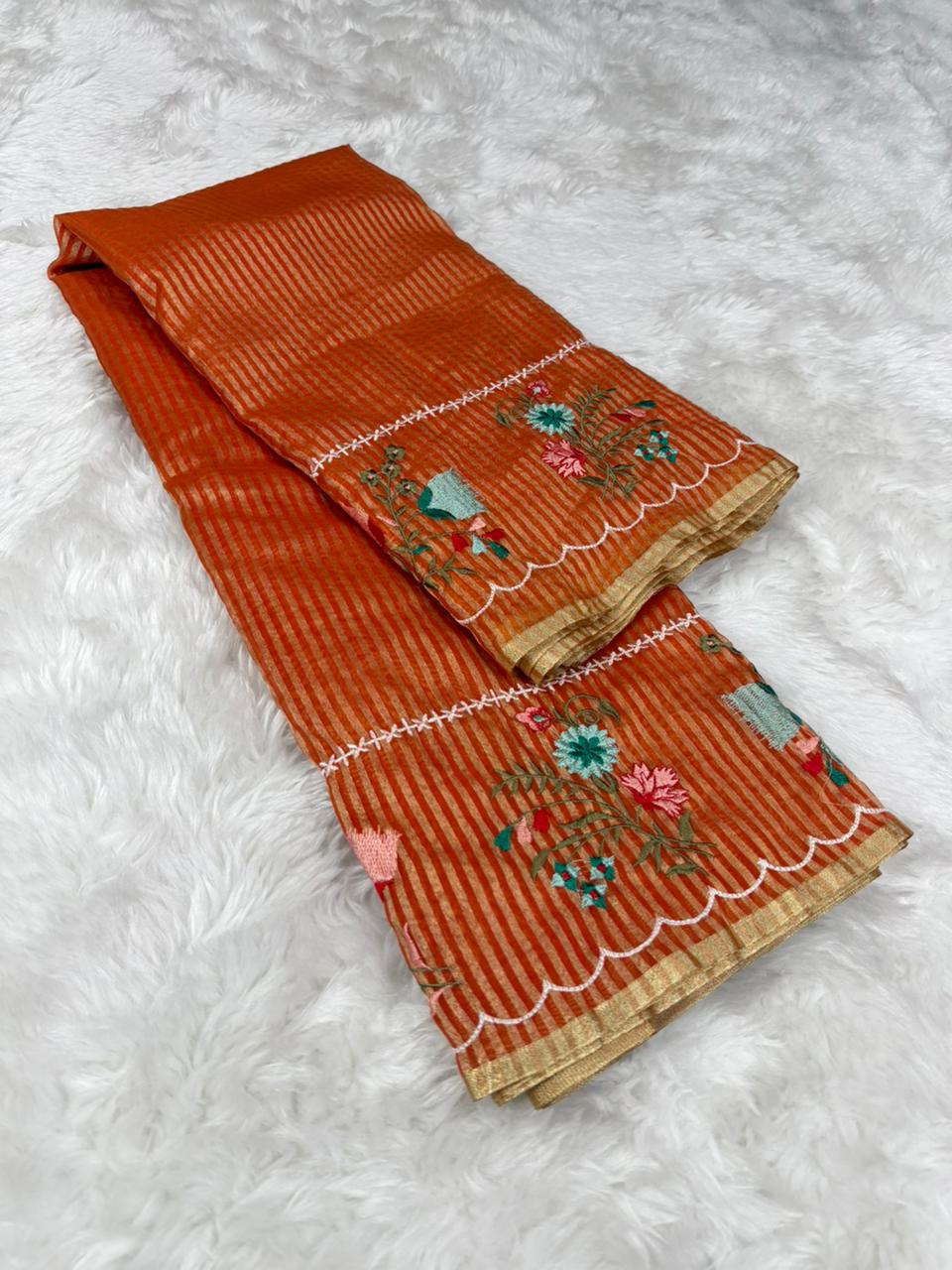 Embroided Border Saree