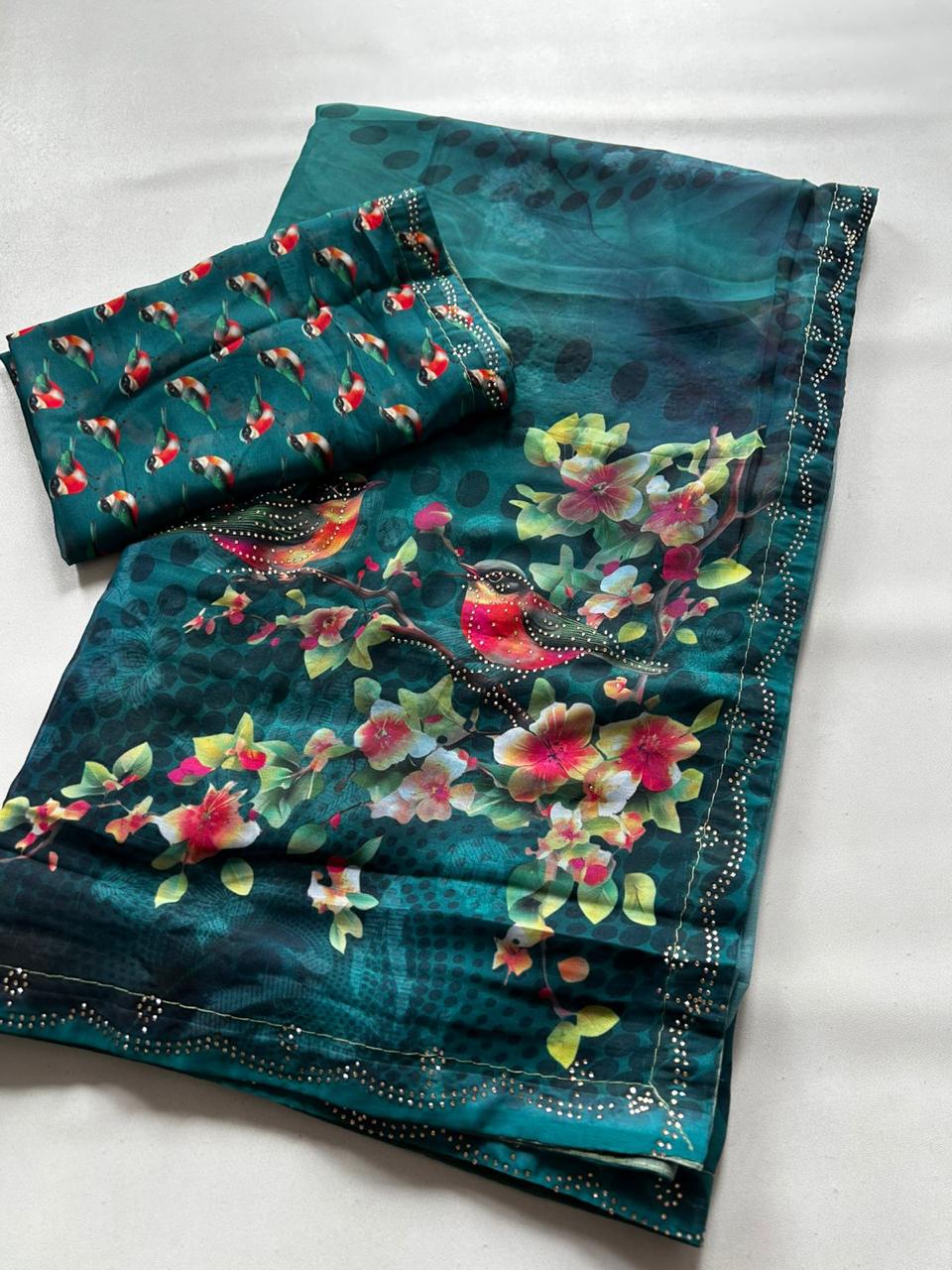 Bird Printed Saree