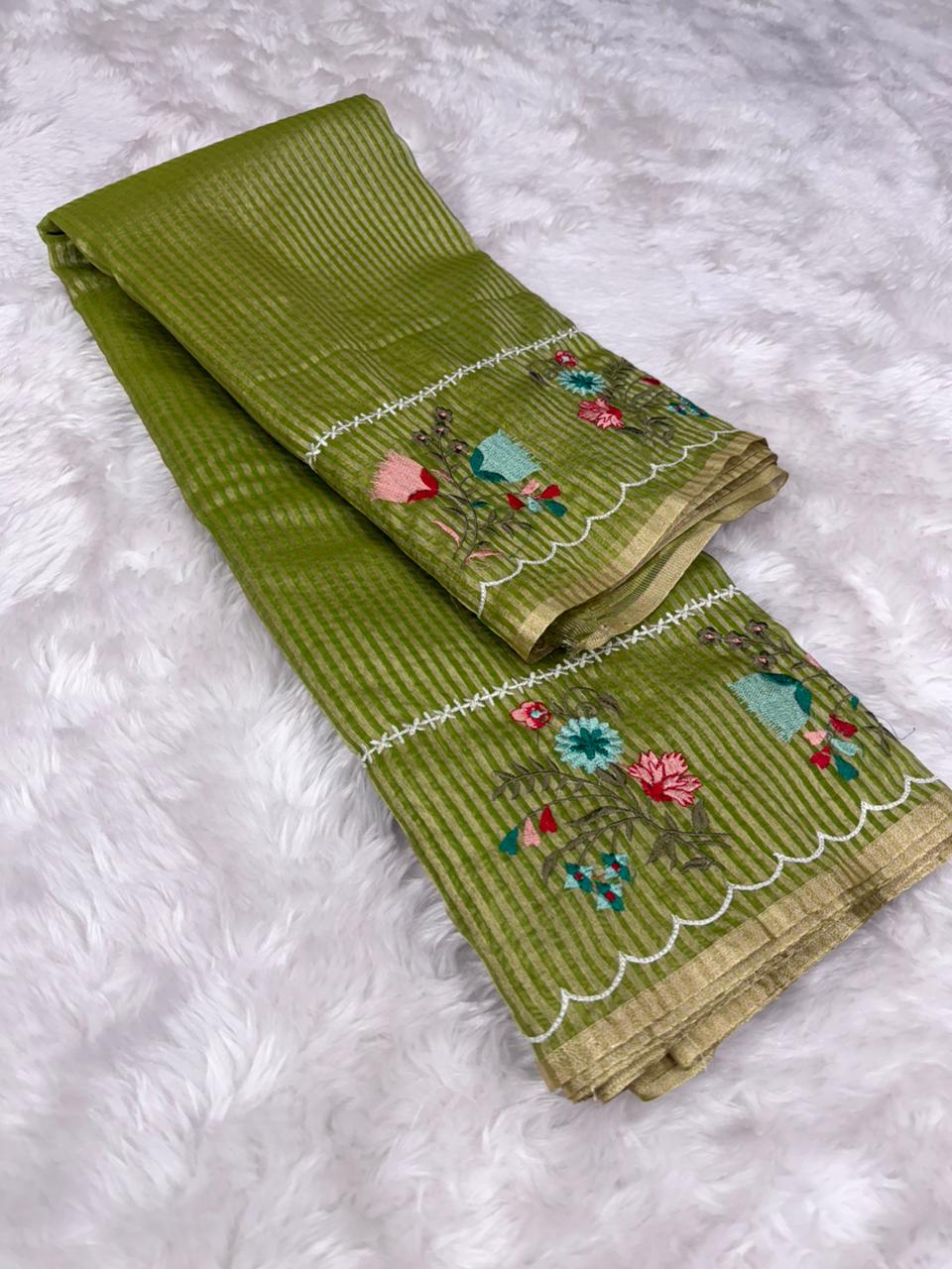Embroided Border Saree
