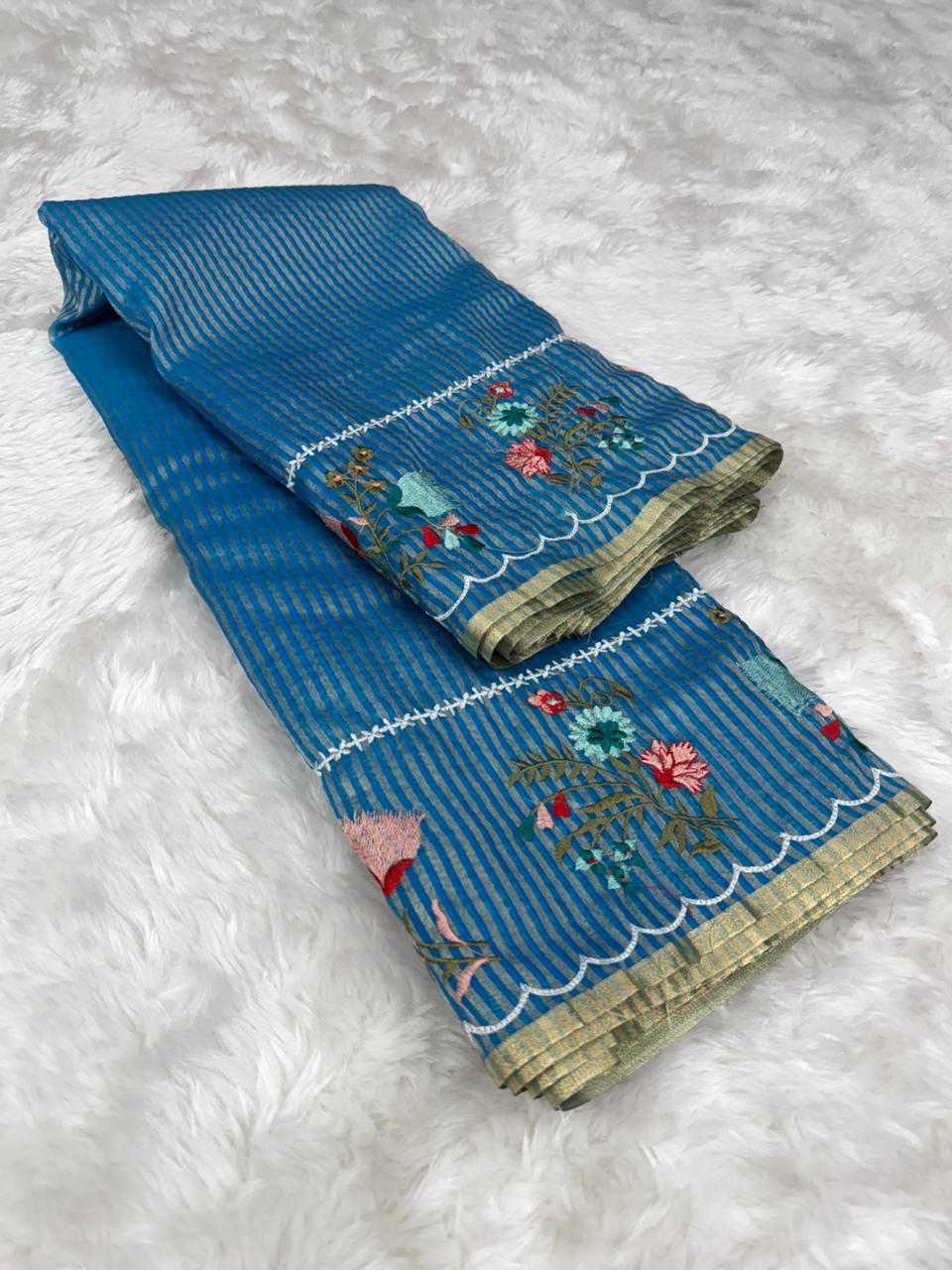 Embroided Border Saree