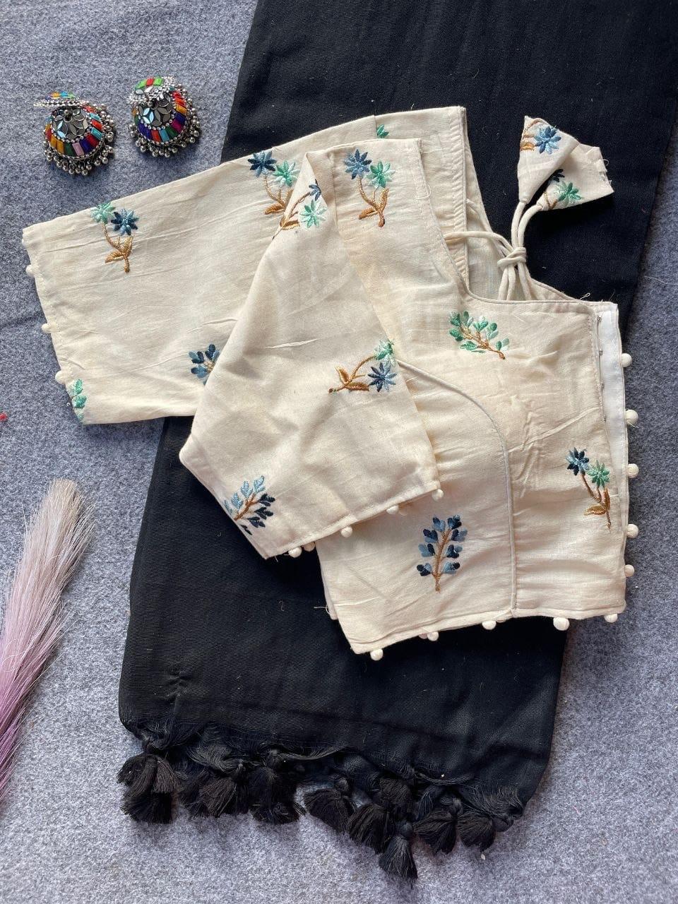 Embroided Blouse With Saree
