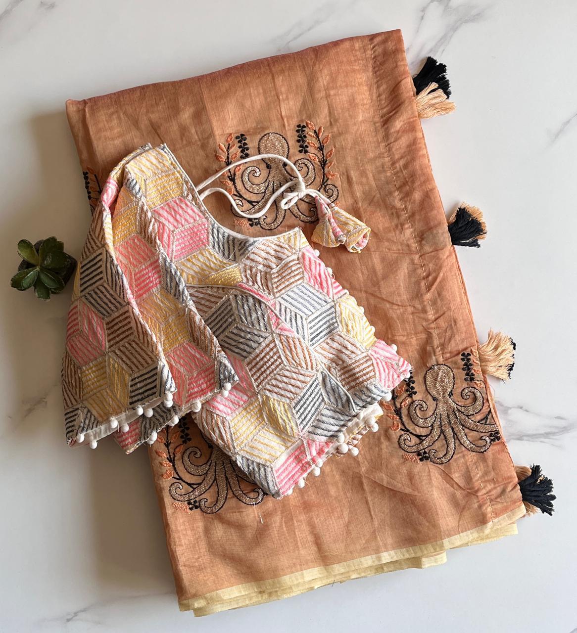 Octopus Printed Saree