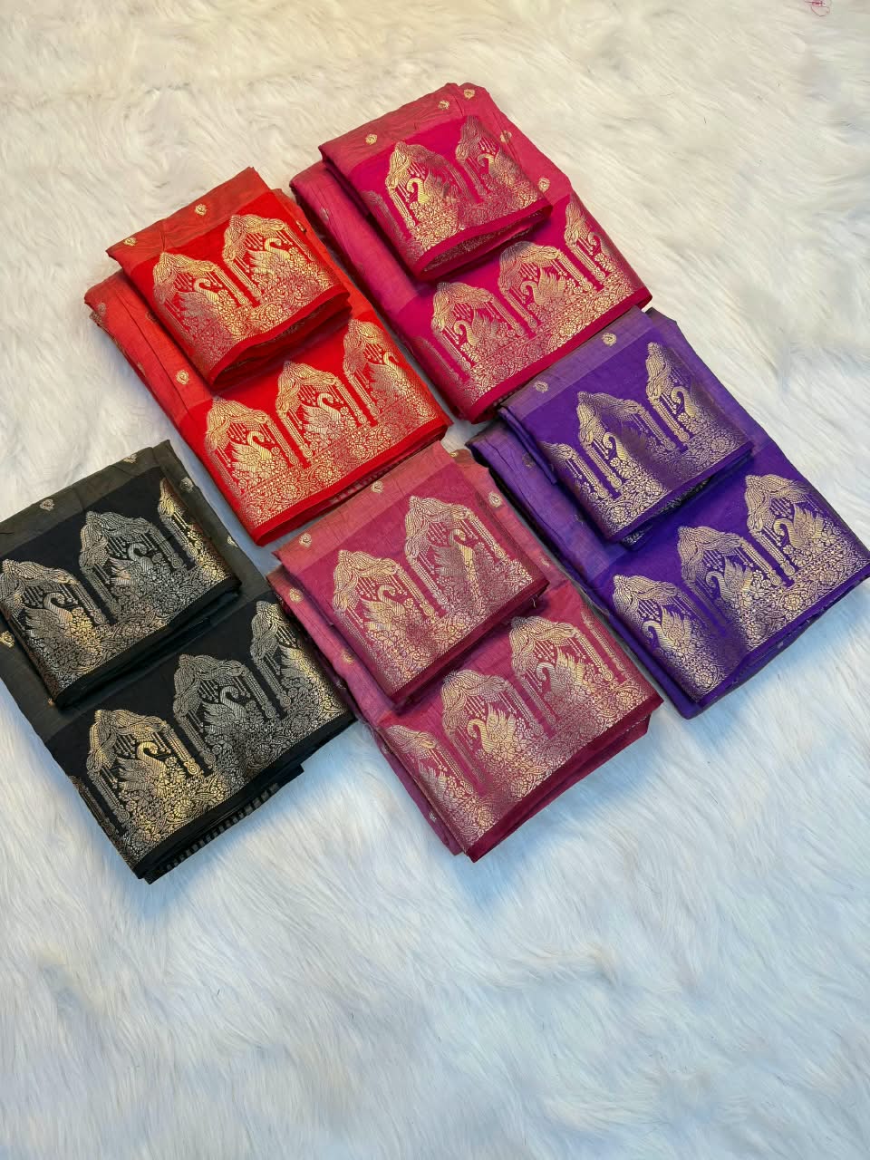 Swan Motif Silk Saree