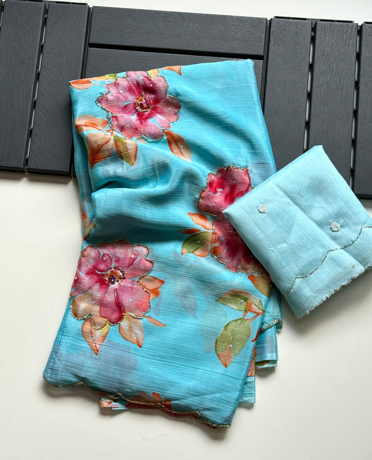 Soft Chinnon Silk  Saree