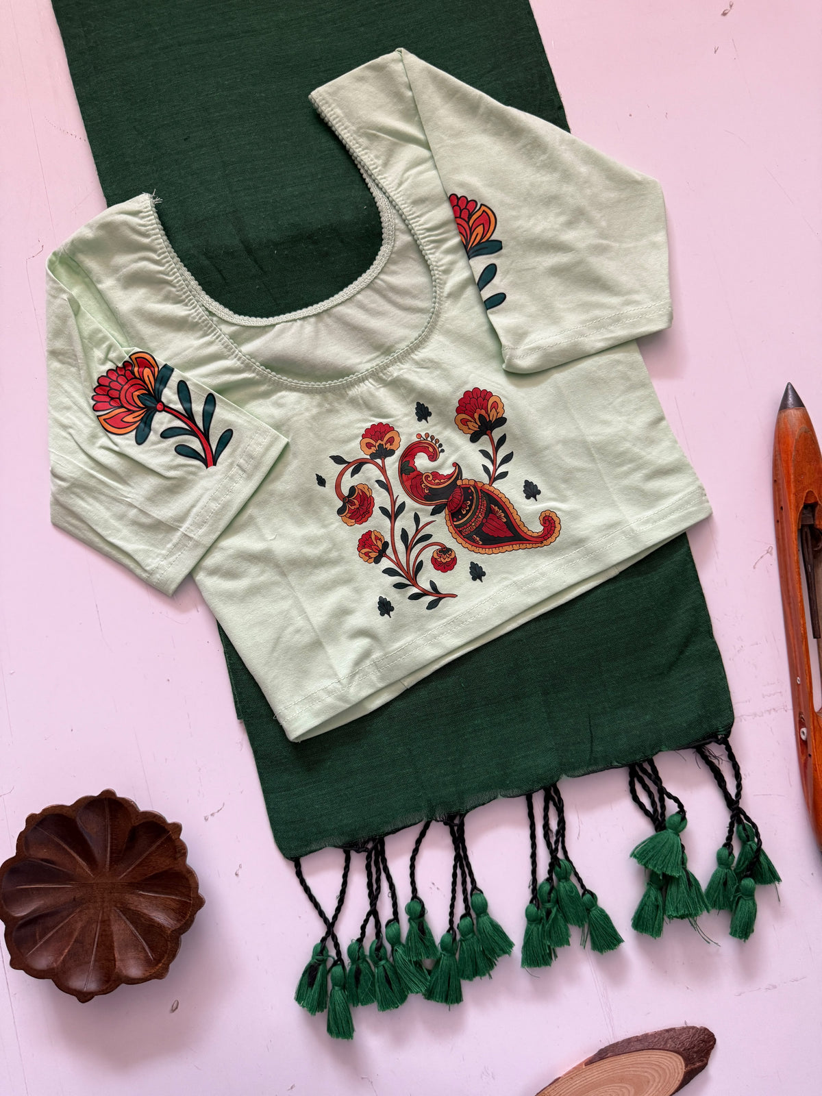 Khadi Cotton Saree & Strechable Blouse