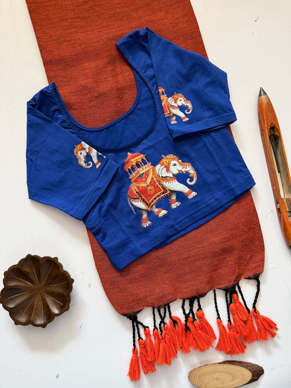 Khadi Cotton Saree & Strechable Blouse