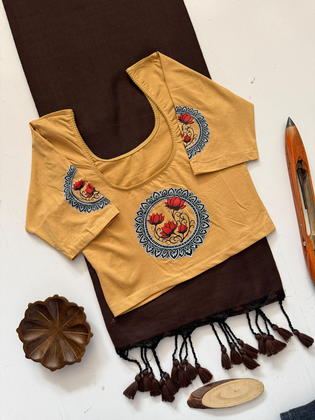 Khadi Cotton Saree & Strechable Blouse