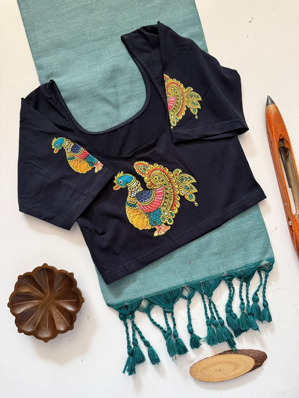 Khadi Cotton Saree & Strechable Blouse