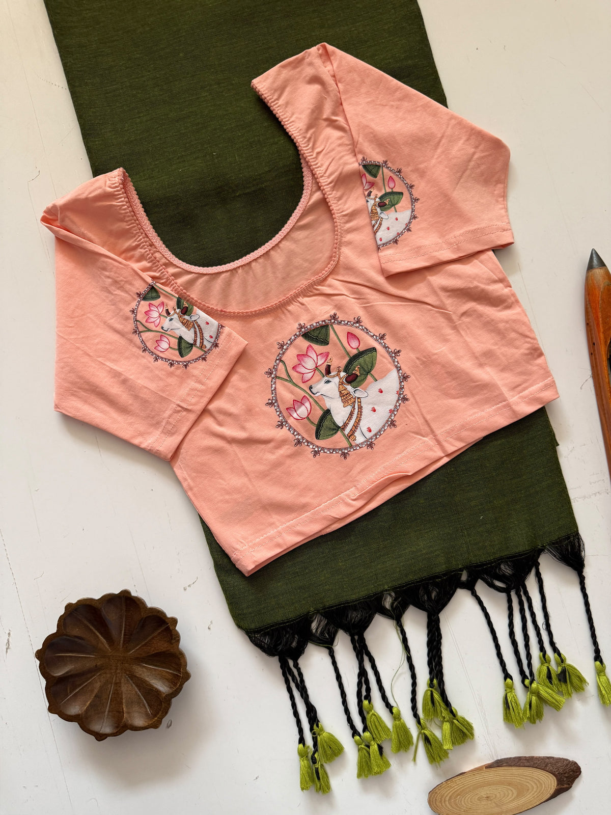 Khadi Cotton Saree & Strechable Blouse