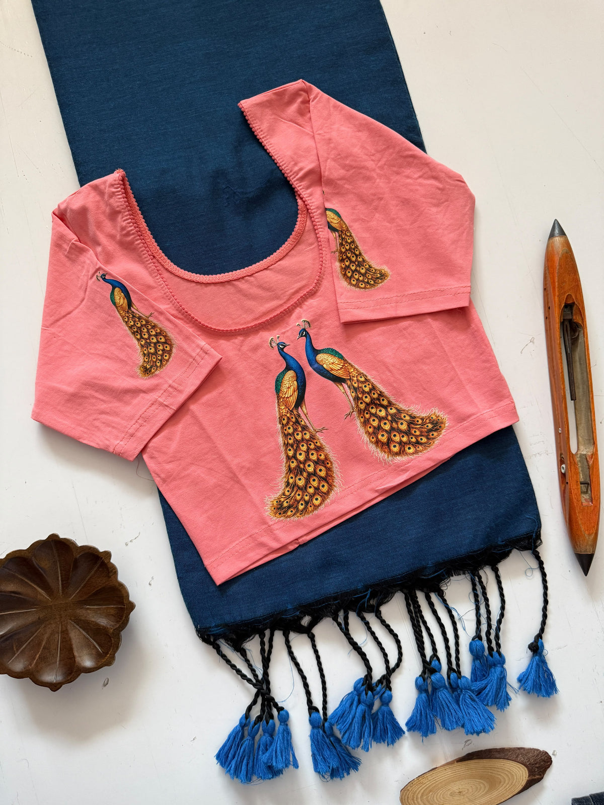 Khadi Cotton Saree & Strechable Blouse