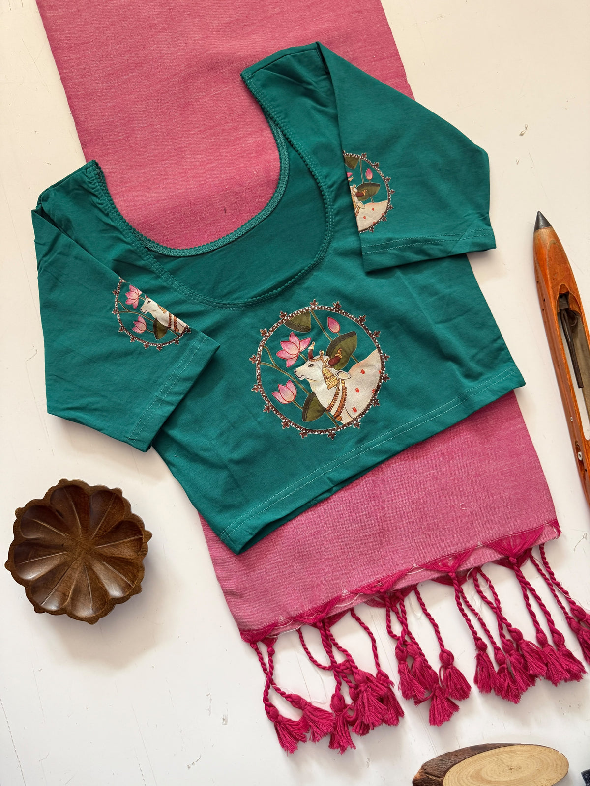 Khadi Cotton Saree & Strechable Blouse