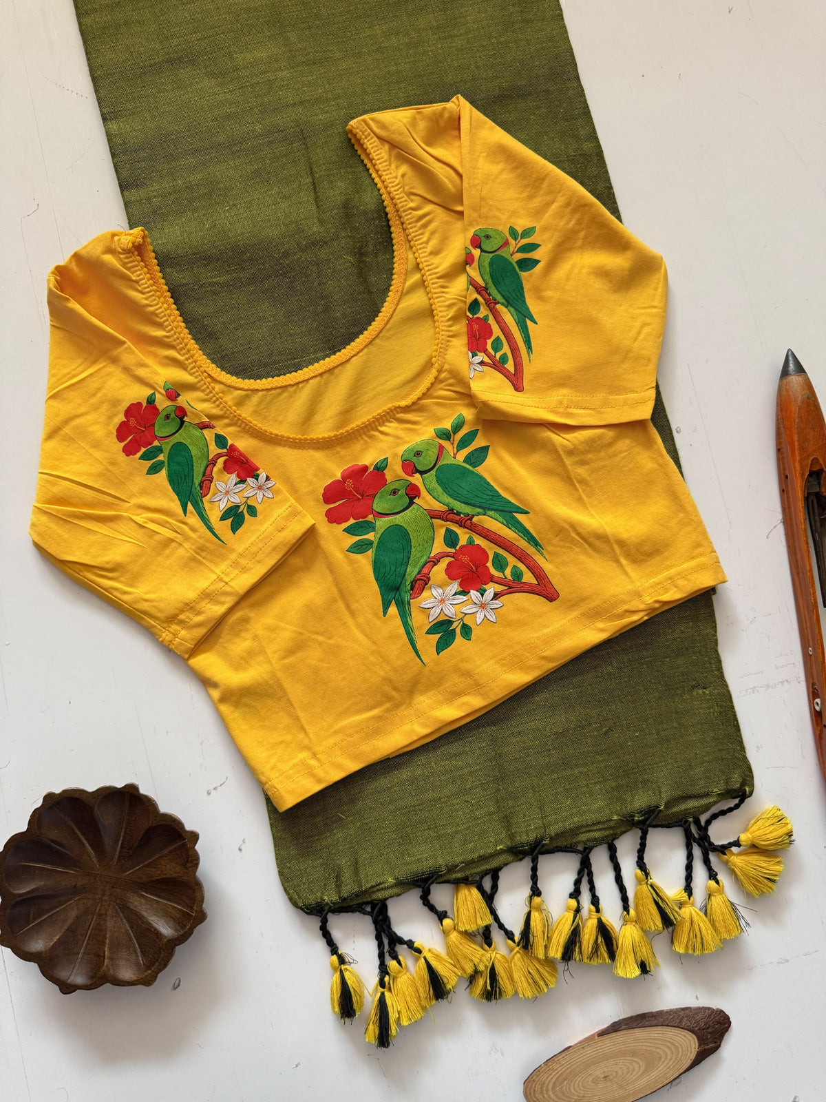 Khadi Cotton Saree & Strechable Blouse