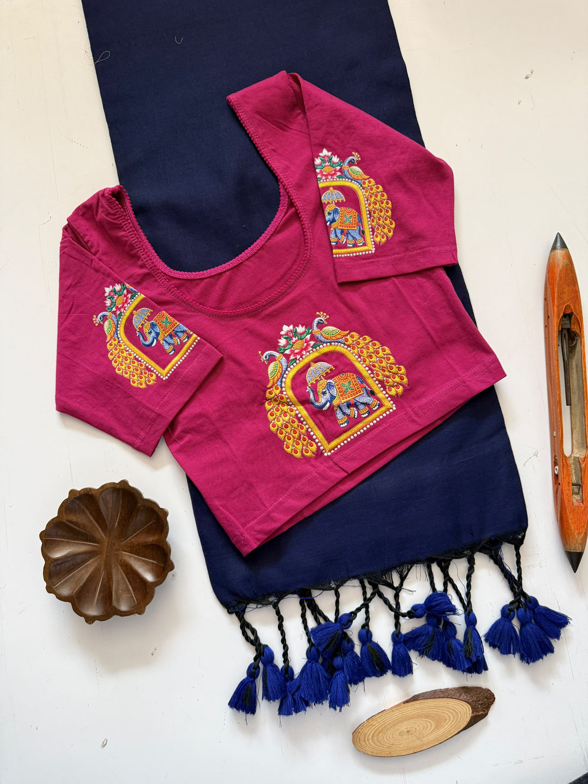 Khadi Cotton Saree & Strechable Blouse