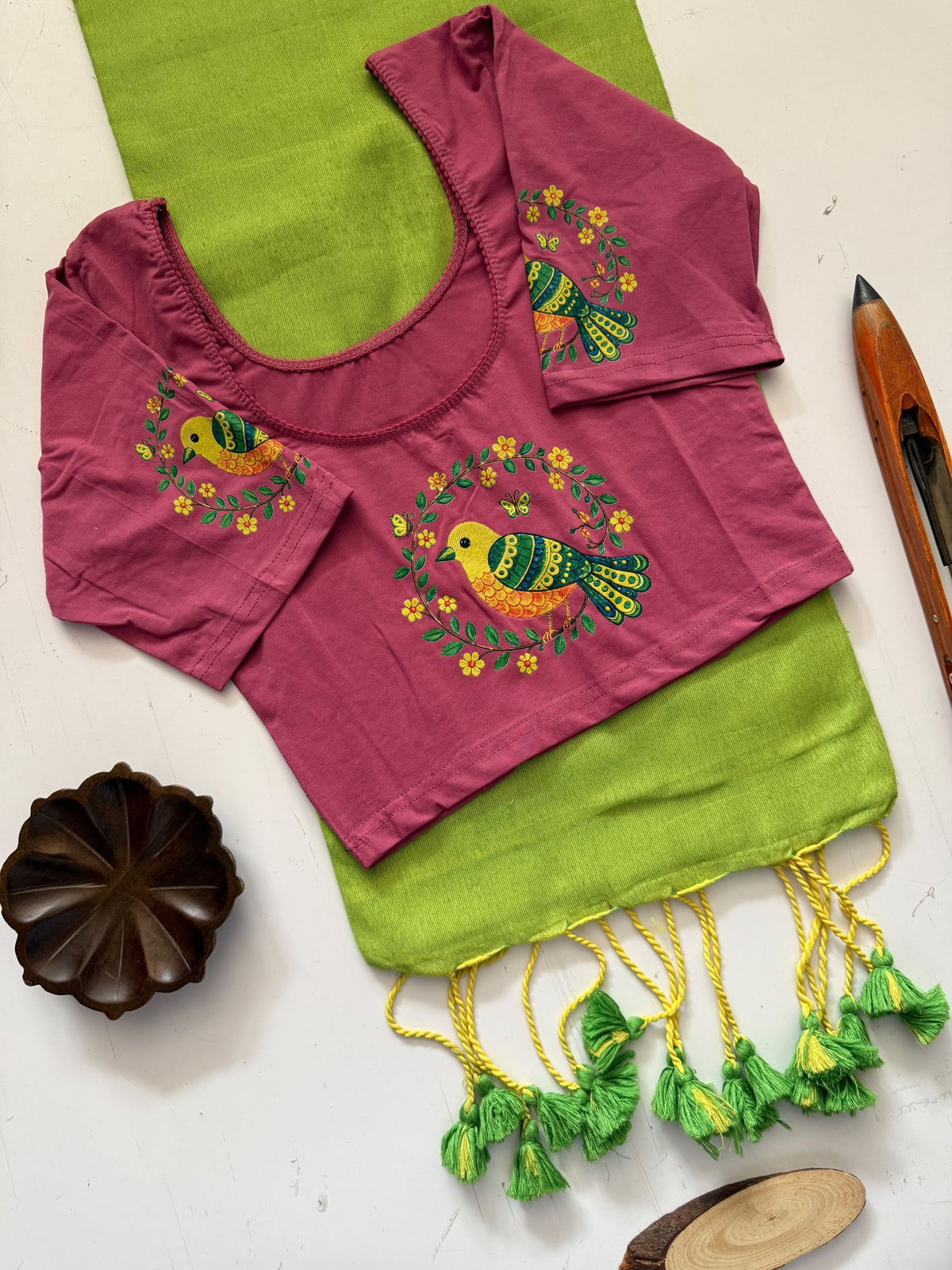 Khadi Cotton Saree & Strechable Blouse