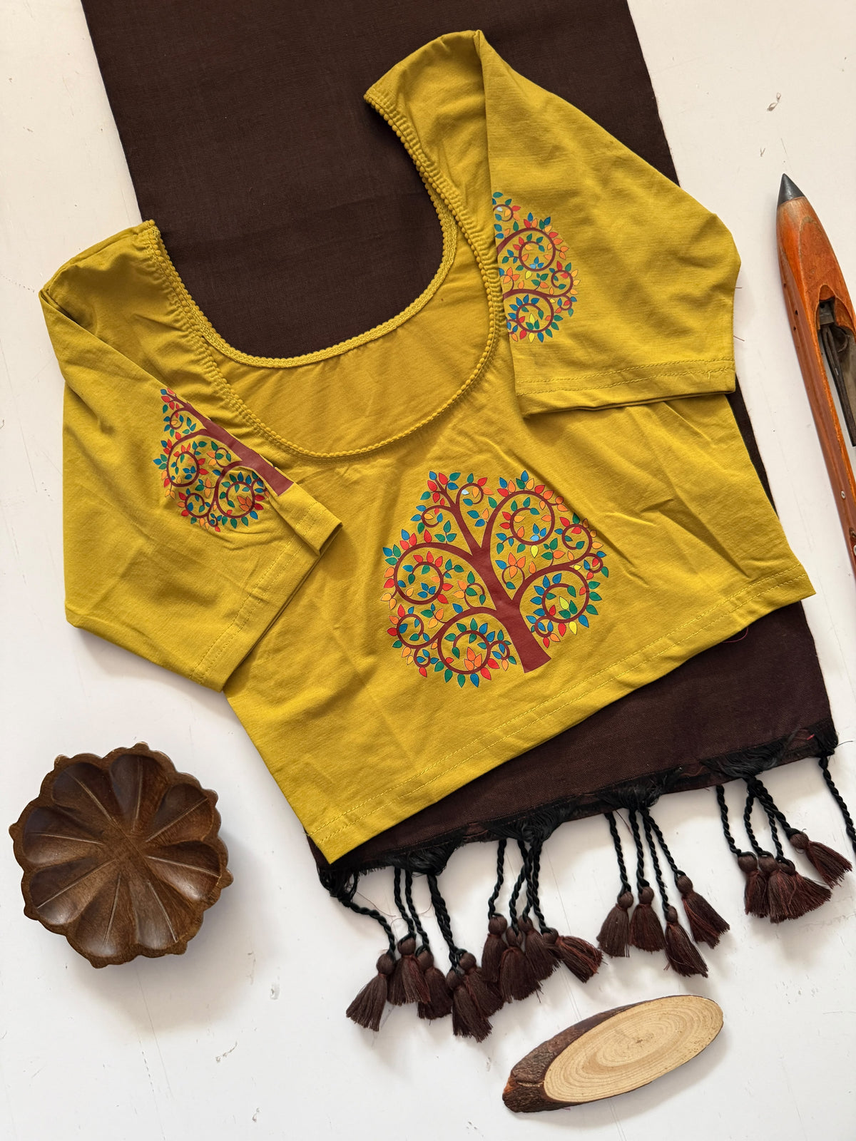 Khadi Cotton Saree & Strechable Blouse