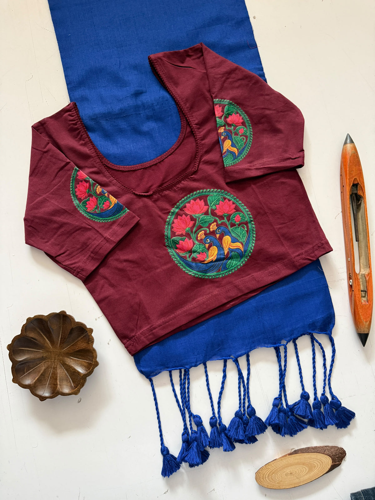 Khadi Cotton Saree & Strechable Blouse