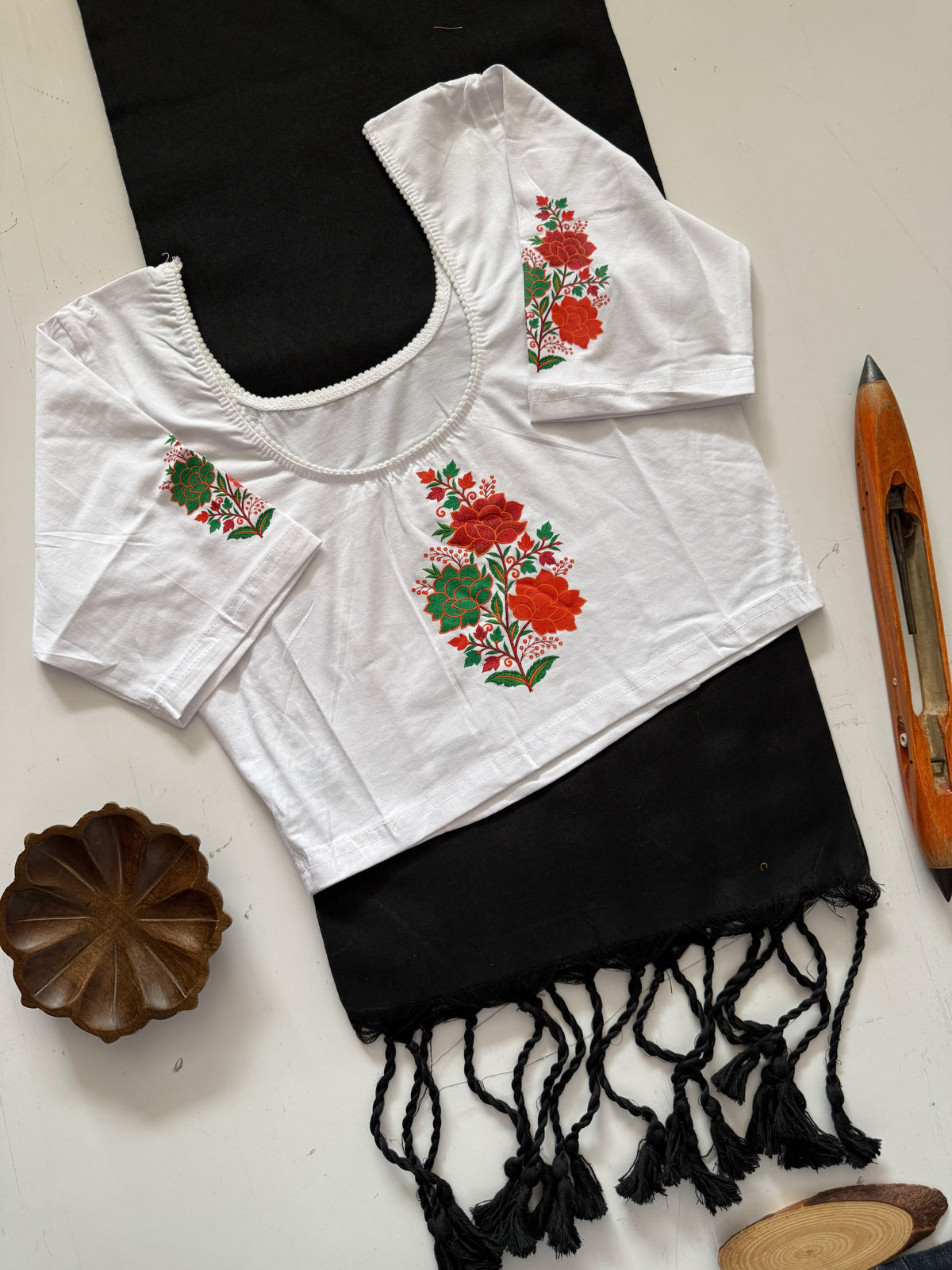 Khadi Cotton Saree & Strechable Blouse