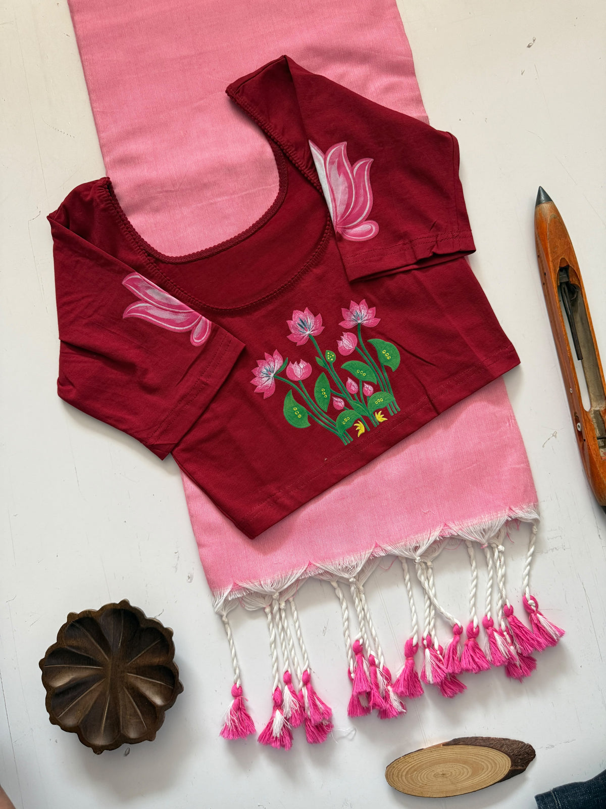 Khadi Cotton Saree & Strechable Blouse