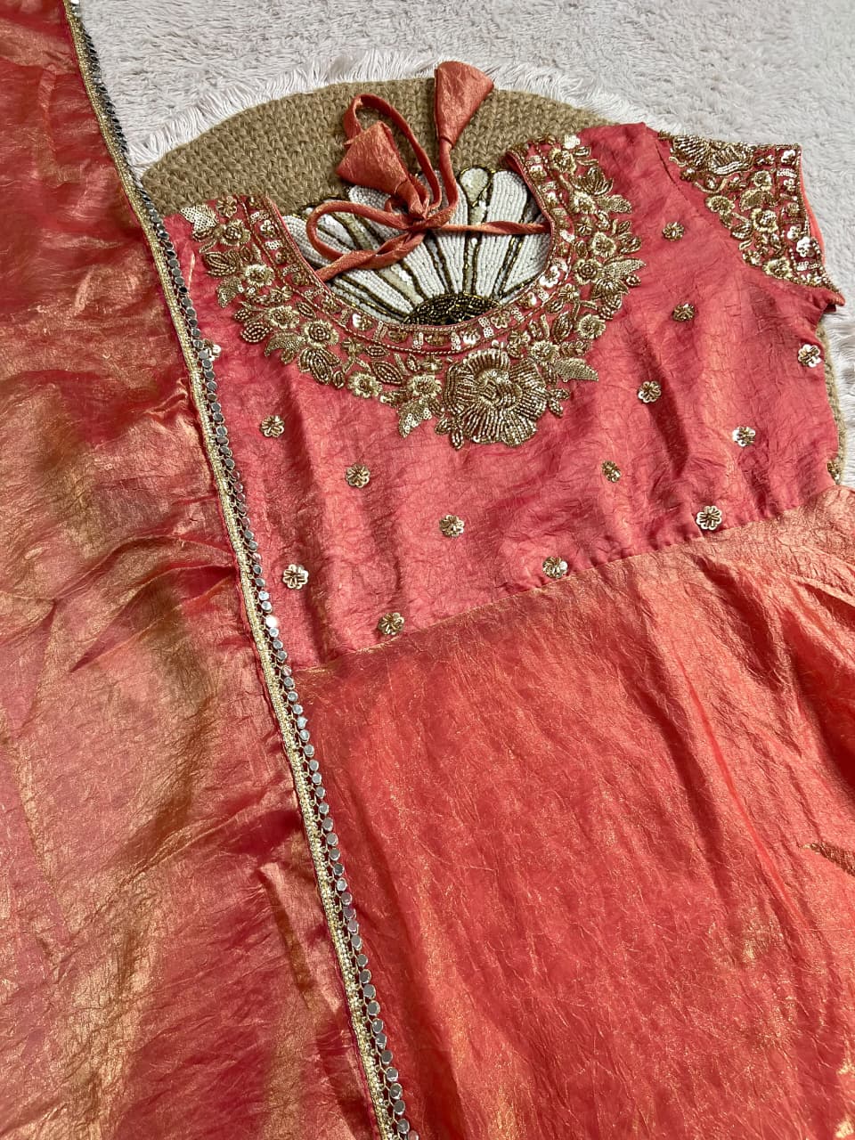 Gown with Mirror Work