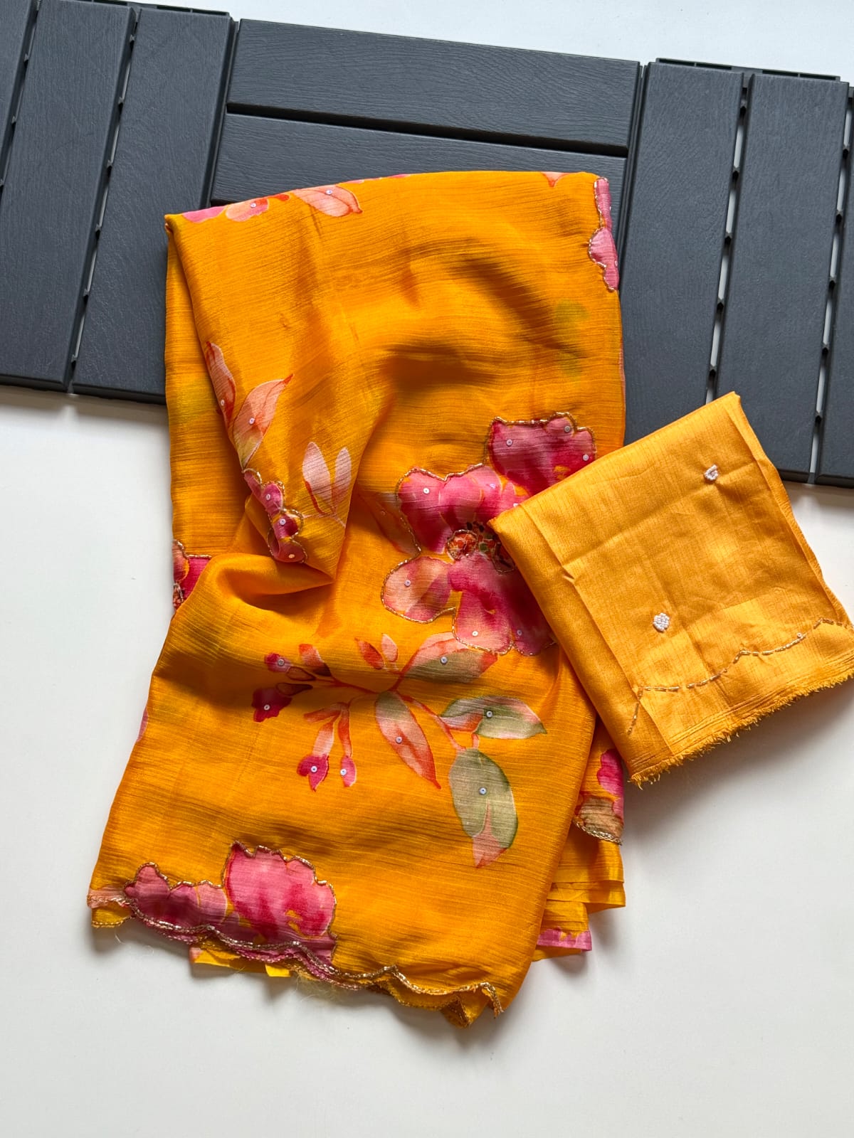 Soft Chinnon Silk  Saree