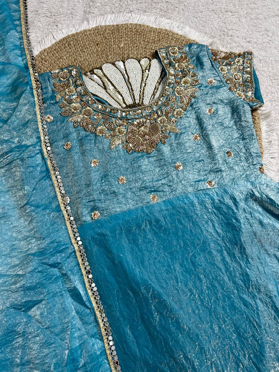 Gown with Mirror Work