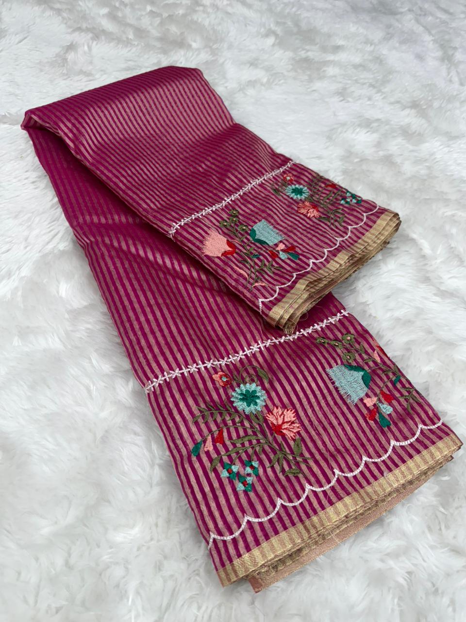 Embroided Border Saree